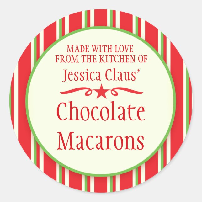 Pegatinas de regalo de canje de galletas rojas de  (Anverso)