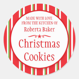 Pegatinas de regalo de canje de galletas rojas ray