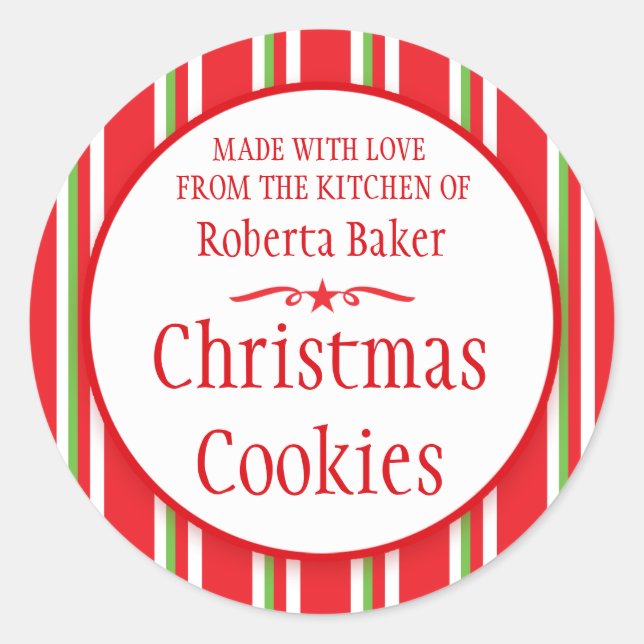 Pegatinas de regalo de canje de galletas rojas ray (Anverso)