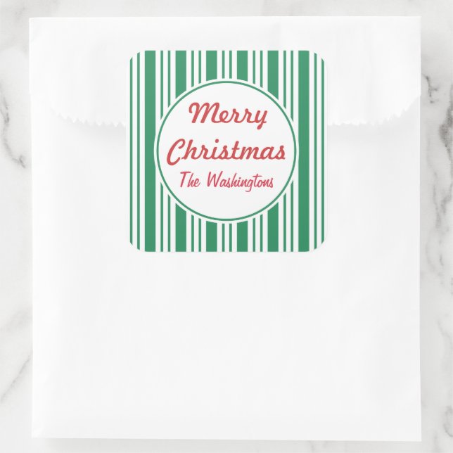 Pegatinas de regalo de golosinas a Navidades verde (Bolso)