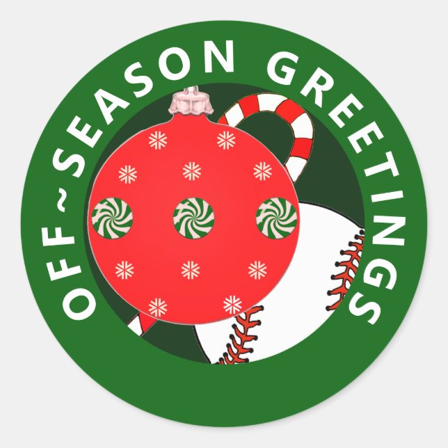 Pegatinas de regalo de Navidad de béisbol (Anverso)