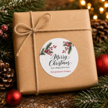 Pegatinas de regalo de Navidad Familia Acebo y Bay