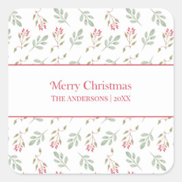 Pegatinas de Regalo de Navidad Hot Pink Holly Berr