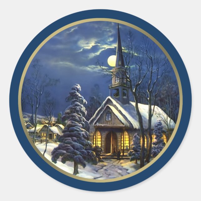 Pegatinas de regalo de Navidades de la Iglesia de  (Anverso)