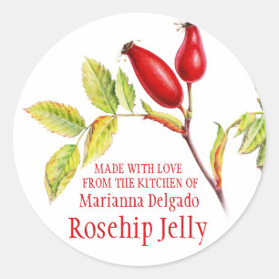 Pegatinas de regalo de panadería Round Rosehip Jel