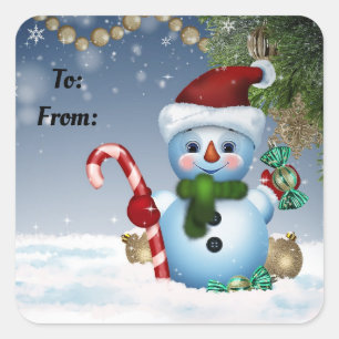 Pegatinas de regalo de Snowman