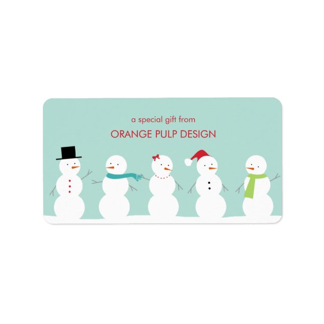Pegatinas de regalo de vacaciones de Snowman vesti (Frente)