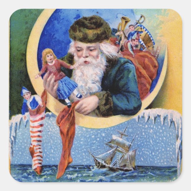 Pegatinas de regalo de vacaciones para navidades (Anverso)