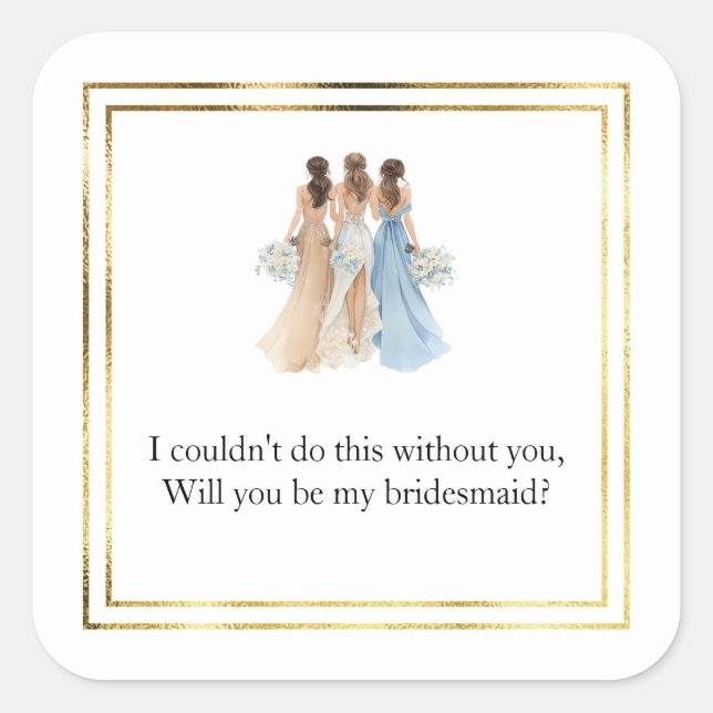 Pegatinas de regalo para damas de honor de boda (Anverso)