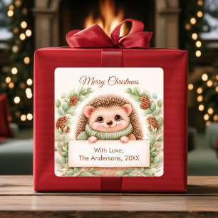 Pegatinas de regalo personalizadas de erizo lindo