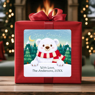 Pegatinas de regalo personalizadas de oso lindo na