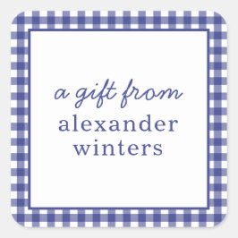 Pegatinas de regalo personalizados de Gingham