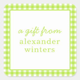 Pegatinas de regalo personalizados de Gingham