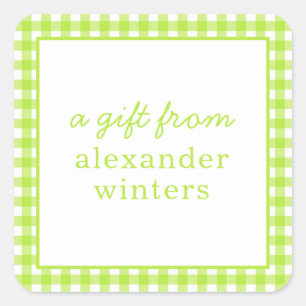 Pegatinas de regalo personalizados de Gingham