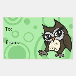 PEGATINAS DE REGALO RECTANGLE DE CUTE OWL MATTE