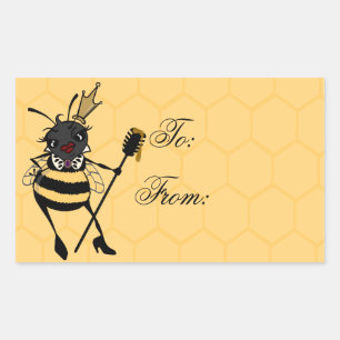PEGATINAS DE REGALO RECTANGLE DE CUTE QUEEN BEE MA