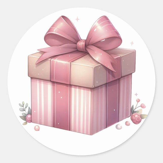 Pegatinas de regalo rosa (Anverso)