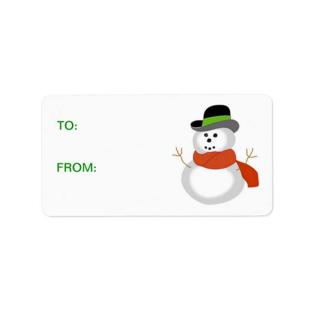 Pegatinas de regalo Snowman1 (Frente)