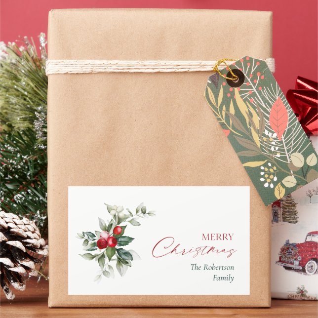 Pegatinas de Regalos de Navidad de Feliz (Vacaciones)