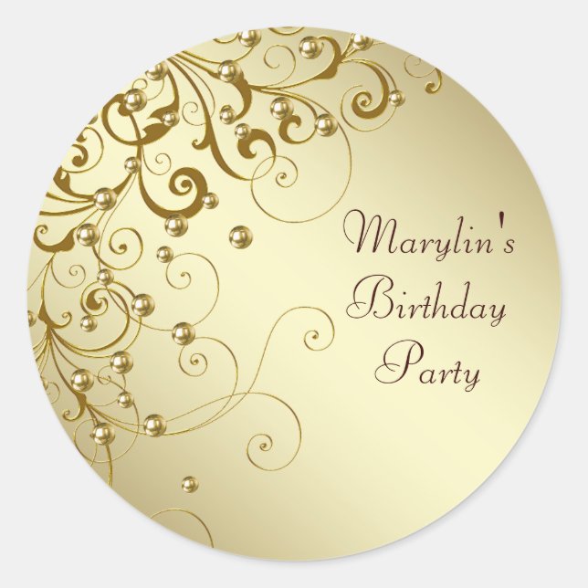 Pegatinas de remolino de oro elegante (Anverso)