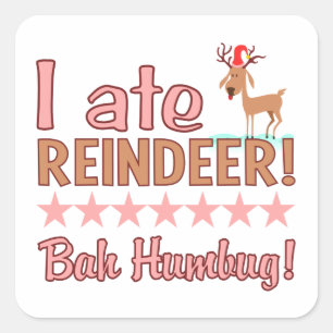 Pegatinas de renos de Bah Humbug
