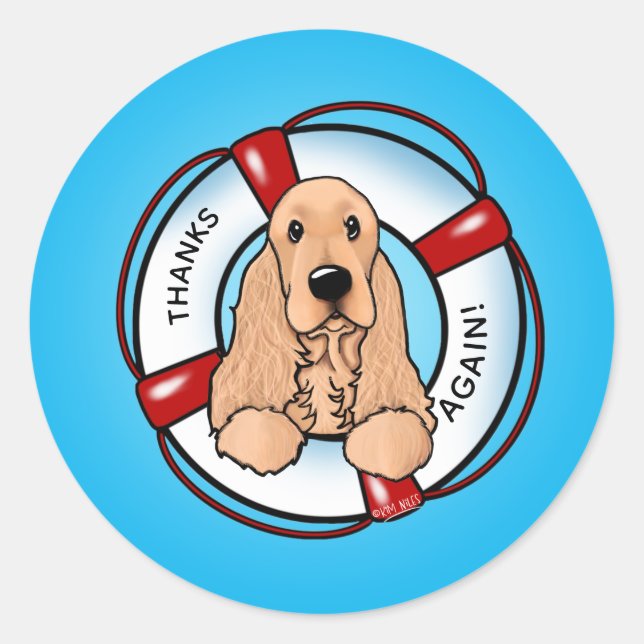 Pegatinas de rescate de Cocker Spaniel (Anverso)