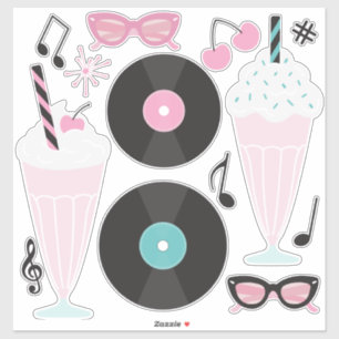Pegatinas de Restaurante Retro de los 50 – Rock an