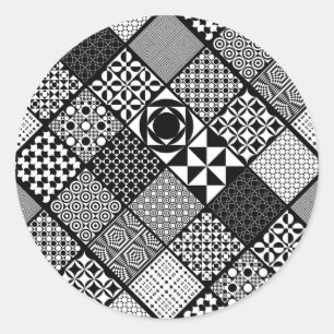 Pegatinas de resumen en blanco y negro