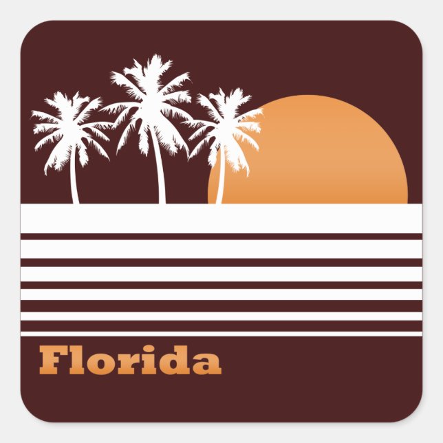Pegatinas de Retro Florida (Anverso)