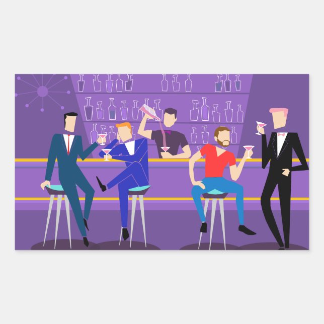 Pegatinas de Retro Gay Bar (Anverso)