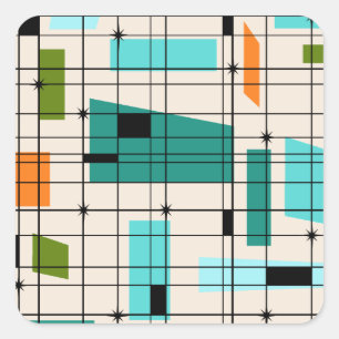 Pegatinas de Retro Grid y Starburts