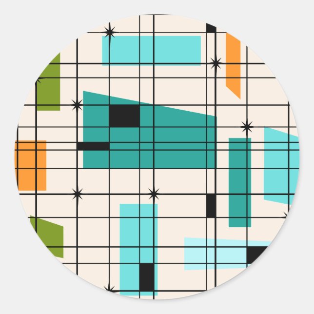 Pegatinas de Retro Grid y Starburts (Anverso)