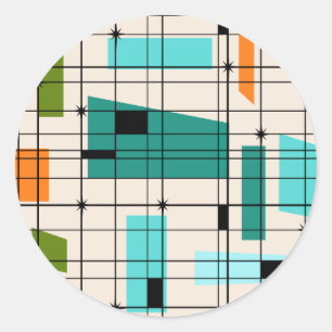 Pegatinas de Retro Grid y Starburts