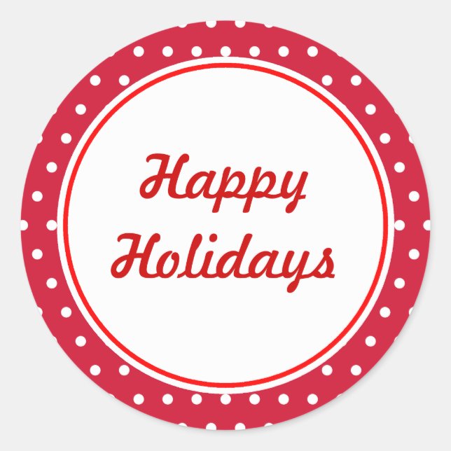 Pegatinas de Retro Happy Holidays (Anverso)