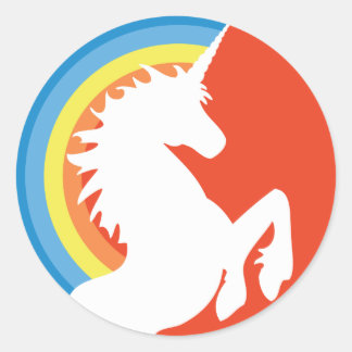 pegatinas de Retro Unicornio y Arcoiris de los año