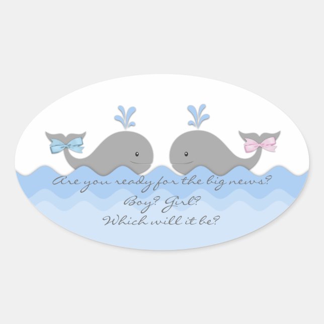 Pegatinas de Revelación de Género de Ballena (Anverso)
