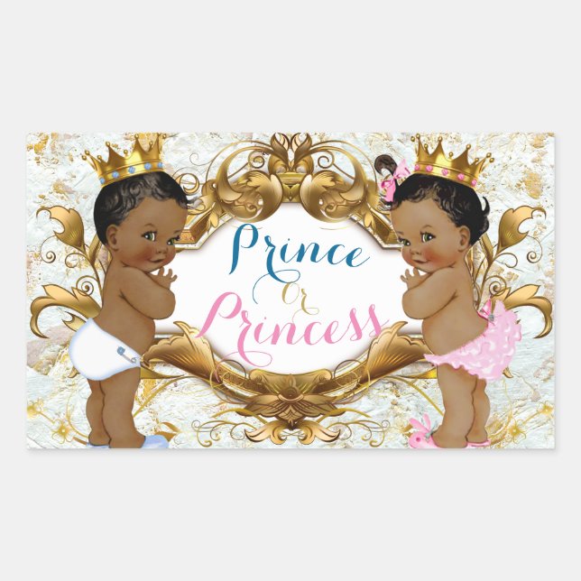 Pegatinas de Revelación de Género de Príncipe y Pr (Anverso)