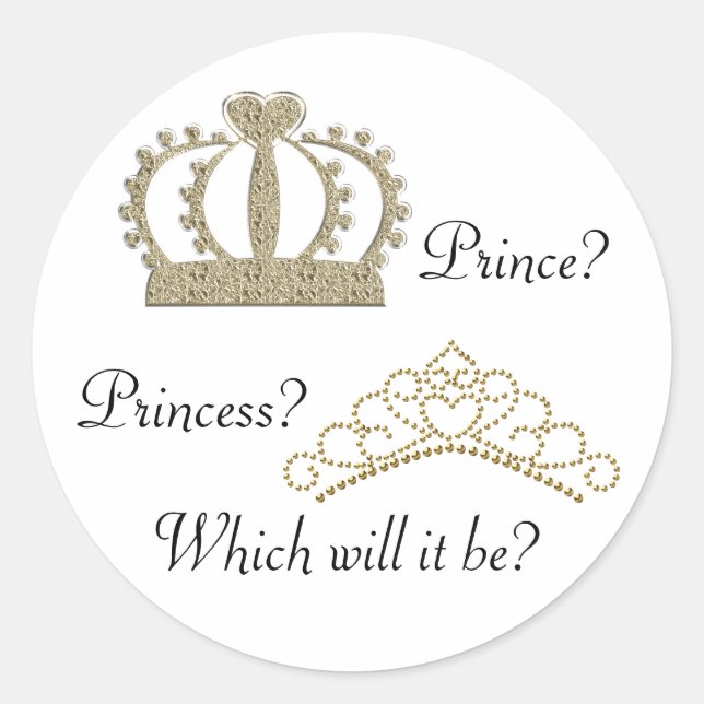 Pegatinas de revelación de género Princesa Príncip (Anverso)