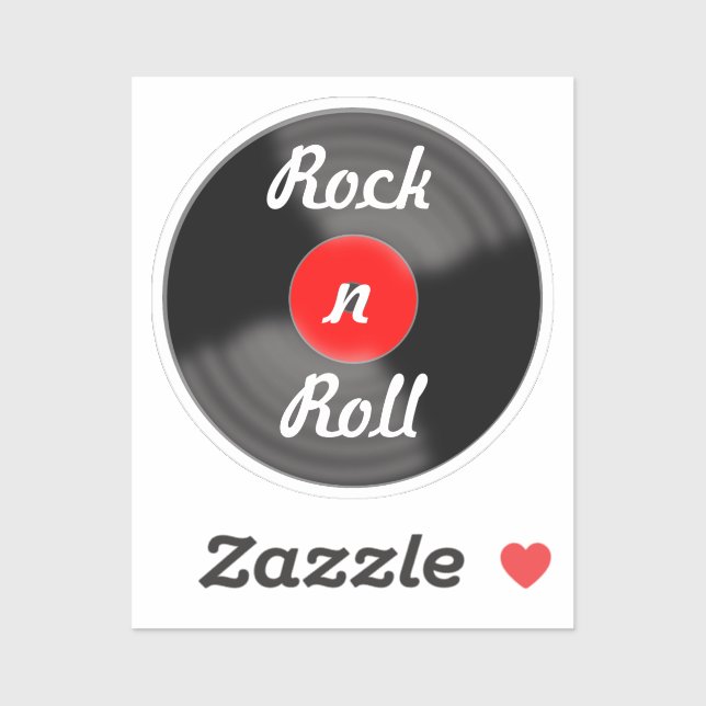 Pegatinas de Rock and Roll Vinyl Record (Hoja)