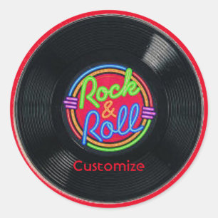 Pegatinas de Rock y Roll Vinyl