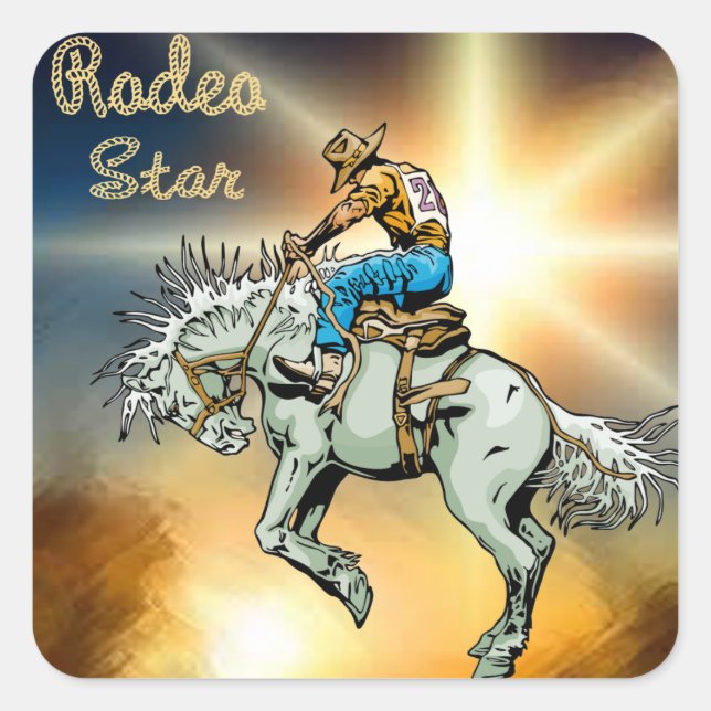 Pegatinas de Rodeo-Bodega Bronc Rider (Anverso)