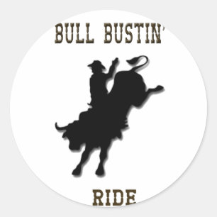 pegatinas de Rodeo Occidental "Bull Bustin' Ride"