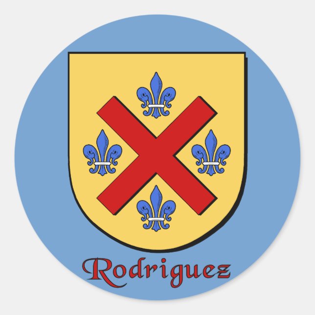 Pegatinas de Rodriguez Family Shield (Anverso)