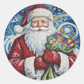 Pegatinas de rollo de Santa de Navidad