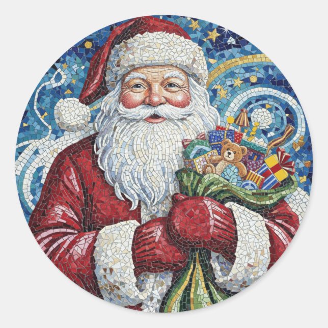 Pegatinas de rollo de Santa de Navidad (Anverso)