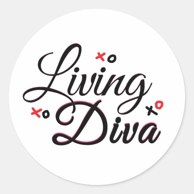 Pegatinas de Ronda Clásica de Living Diva (Anverso)