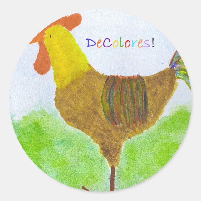 Pegatinas de Rooster DeColores (Anverso)