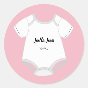 Pegatinas de ropa de bebé con nombre de bebé Chica