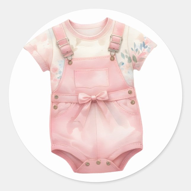 Pegatinas de ropa de bebé rosa (Anverso)