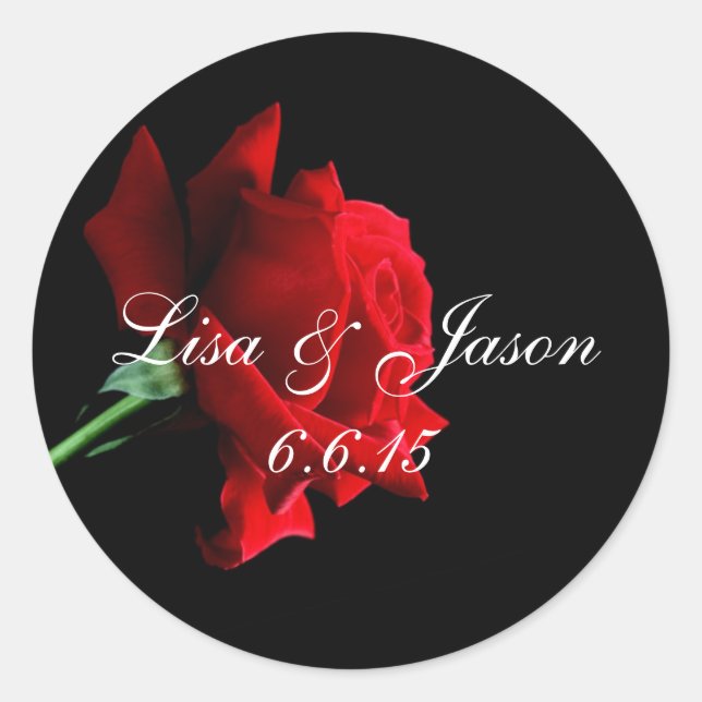 Pegatinas de Rosa de nombres personalizados (Anverso)